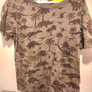 Dinosaur Print Kids T-Shirt - Brown